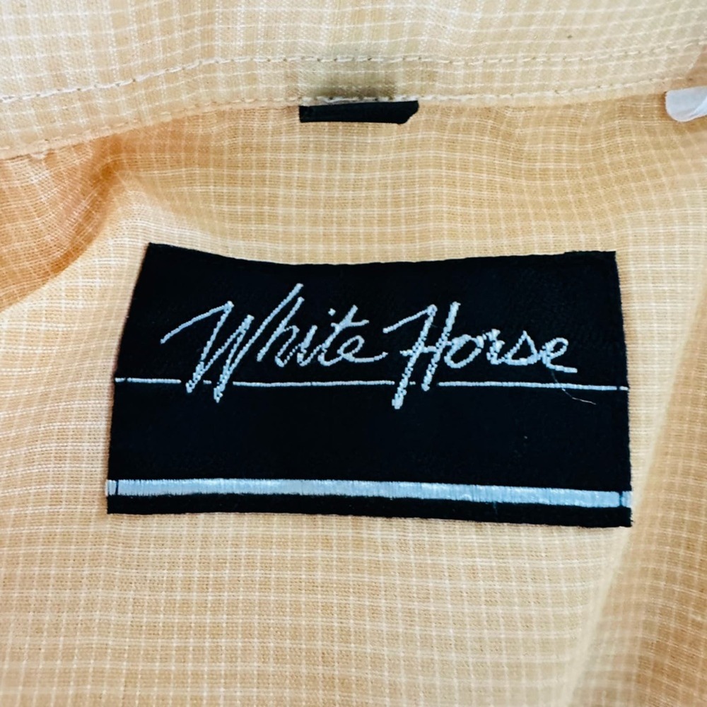 90s White Horse Western Snap Button Up Orange 🧡 Size Medium Cowgirl Western OSU - Picture 7 of 10